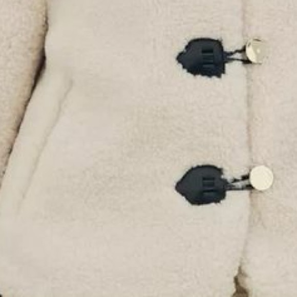 NWOT Zara Ecru Faux Shearling Collared Jacket. Size S. - Picture 7 of 12